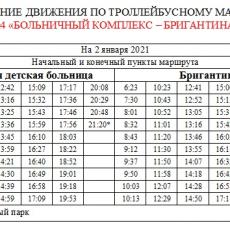 Расписание автобусов на 2 января 2021